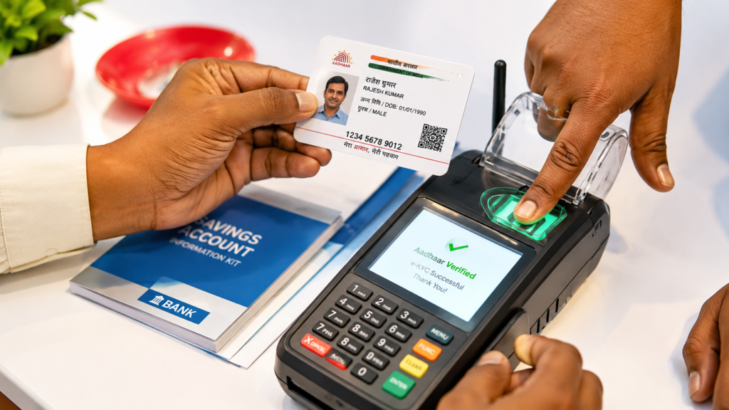 Open bank account with Aadhaar